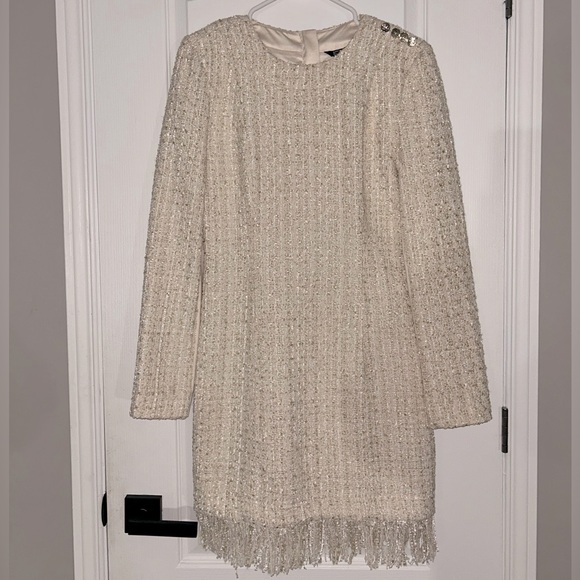 Marciano | Textured long sleeves dress with fringes - Picture 1 of 9